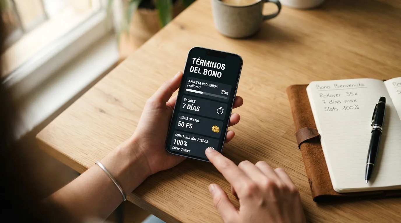 Tabla comparativa con los importes y condiciones de los bonos de bienvenida de varios casinos online españoles