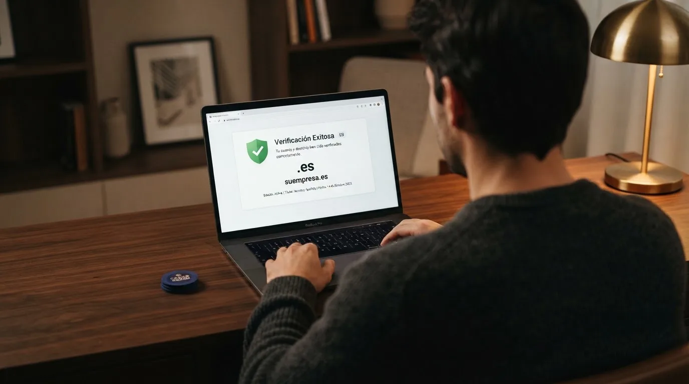 Sello oficial de la Dirección General de Ordenación del Juego junto al dominio .es de un casino online autorizado